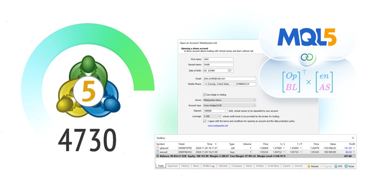MT5_MT5_模拟账户演练桌面终端登录教程：MetaTrader 5 平台 Build 4730：扩展 OpenBLAS 支持和总体性能优化（封面配图）